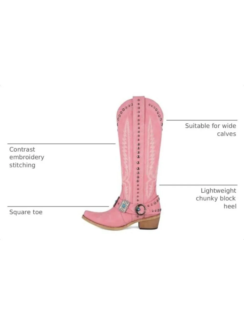 Yolkomo Cowboy Boots for Women Knee High Western Cowgirl Boots with Embroidery
